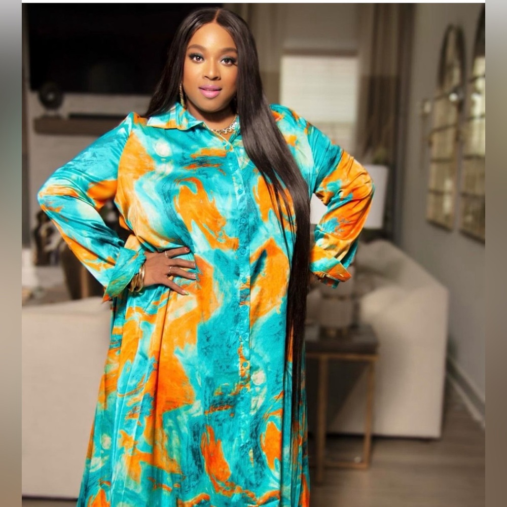 Shirt Dress great satin like silky feel